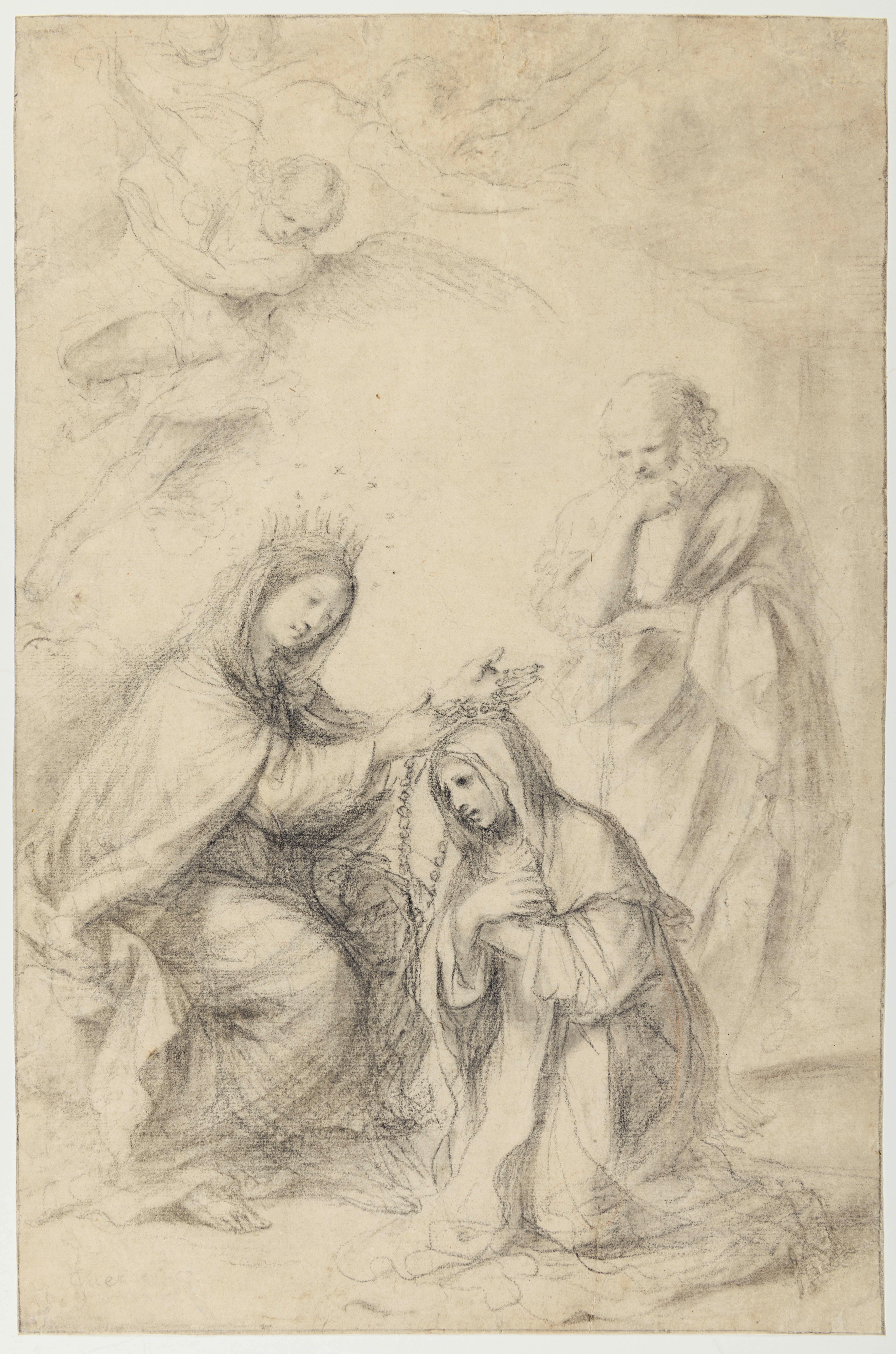 Saint Teresa Receiving a Necklace from the Virgin, with Saint Joseph Behind